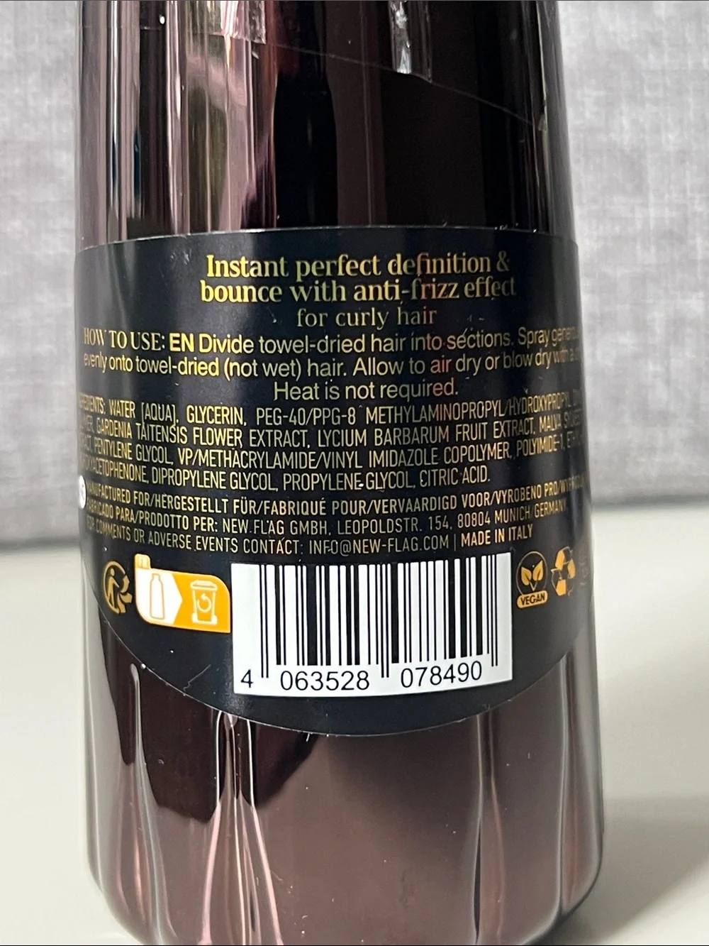Diamond Glass Styling Spray for Curly Hair